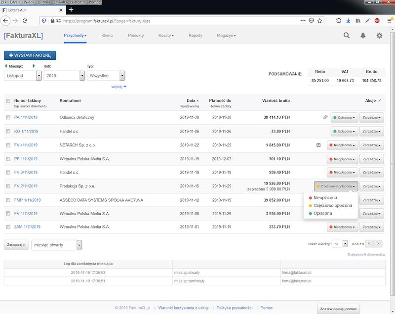 Kluczowe funkcje fakturowania