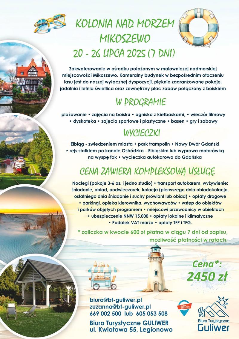 Porównanie ofert kolonii nad morzem